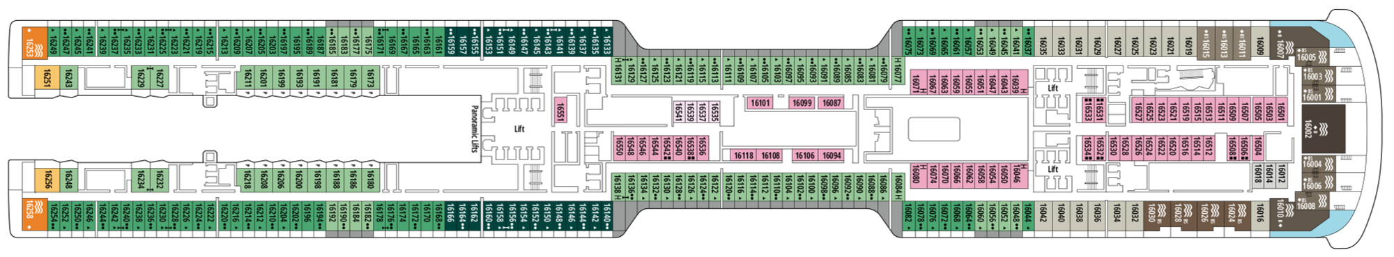 Deck 16 - Fort-de-France plan